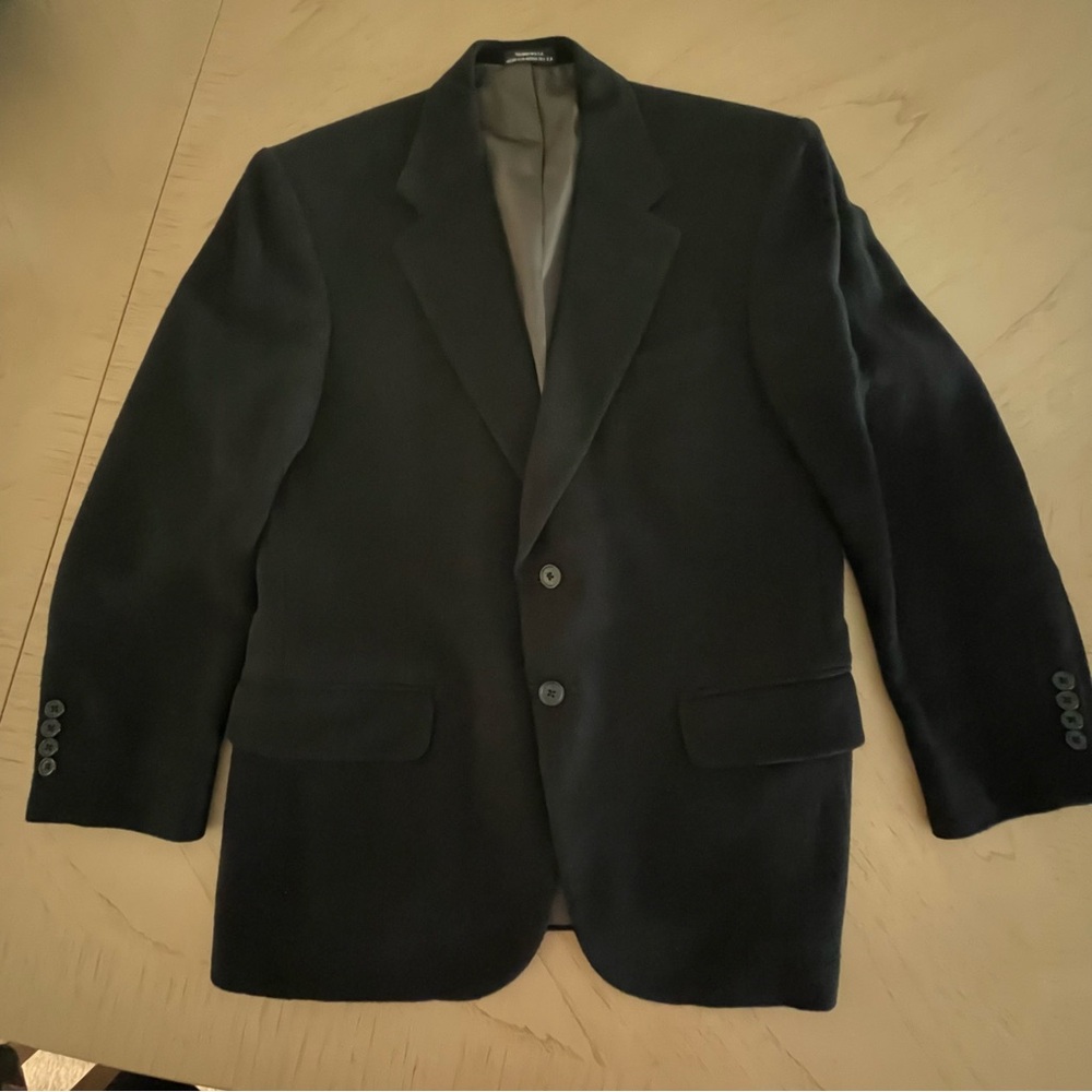 Stafford Men’s Black Camel Hair Sport Coat Blazer 40S Vintage Luxury Made in USA